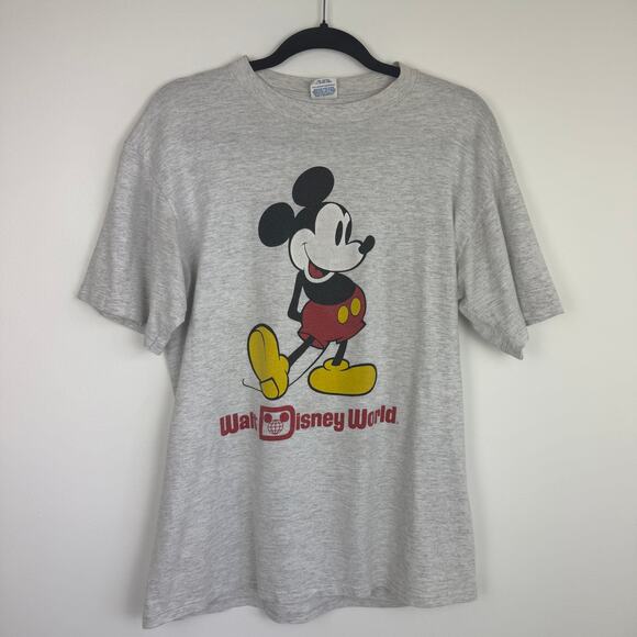 Vintage Disney Character Fashions Mickey Walt Disney World Grey T-Shirt Large - Picture 1 of 12
